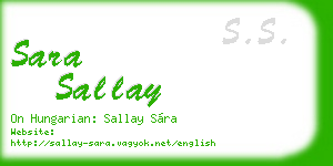 sara sallay business card
